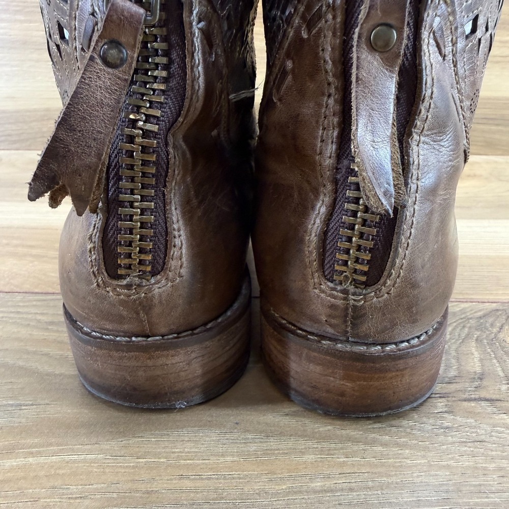 Corral Indie Spirit Boots Womens 9 M Brown Inlay Back Zip Ankle Boho - Picture 7 of 12